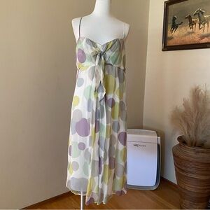 ICE Polka Dot Silk MIDI Dress